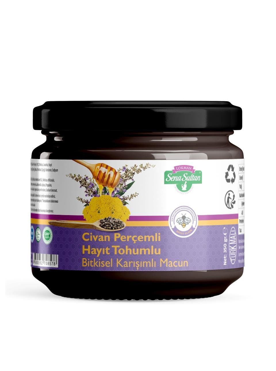 Sena Sultan Ballı Polenli Civan Perçemli Hayıt Tohumlu Macun 350 gr