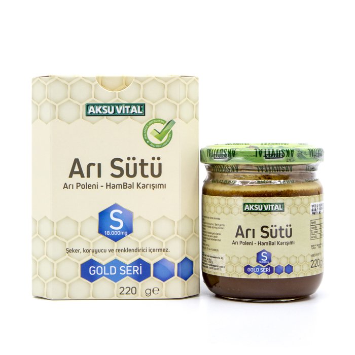Aksu Vital Arı Sütü Bal Polen Karışımı (S) Yetişkin 220 gr- 18.000 Mg