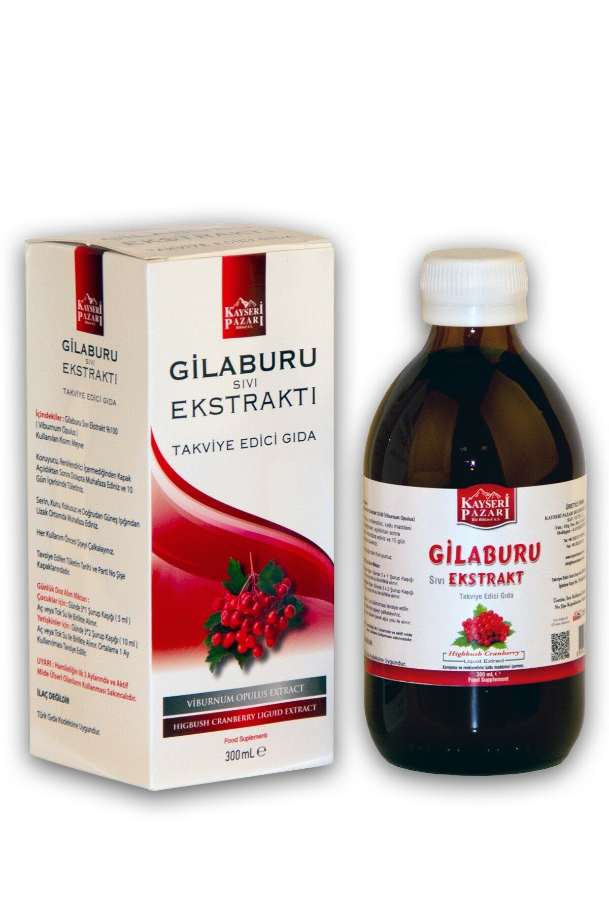 Kayseri Pazarı Gilaburu Sıvı Ekstraktı 300 ml
