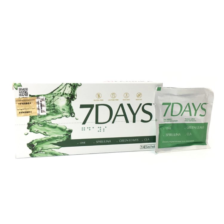 7 Days Detox Spirulina Cla Yeşil Çay Ve Lime 14 Saşe