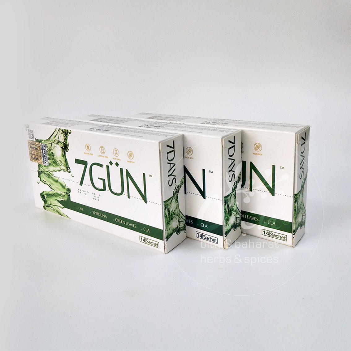 7 Days Detox Spirulina Cla Yeşil Çay Ve Lime 14 Saşe x3