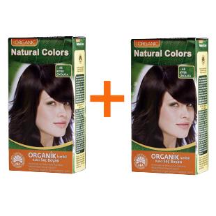 Natural Colors Organik Saç Boyası 4B Bitter Çikolata 1+1