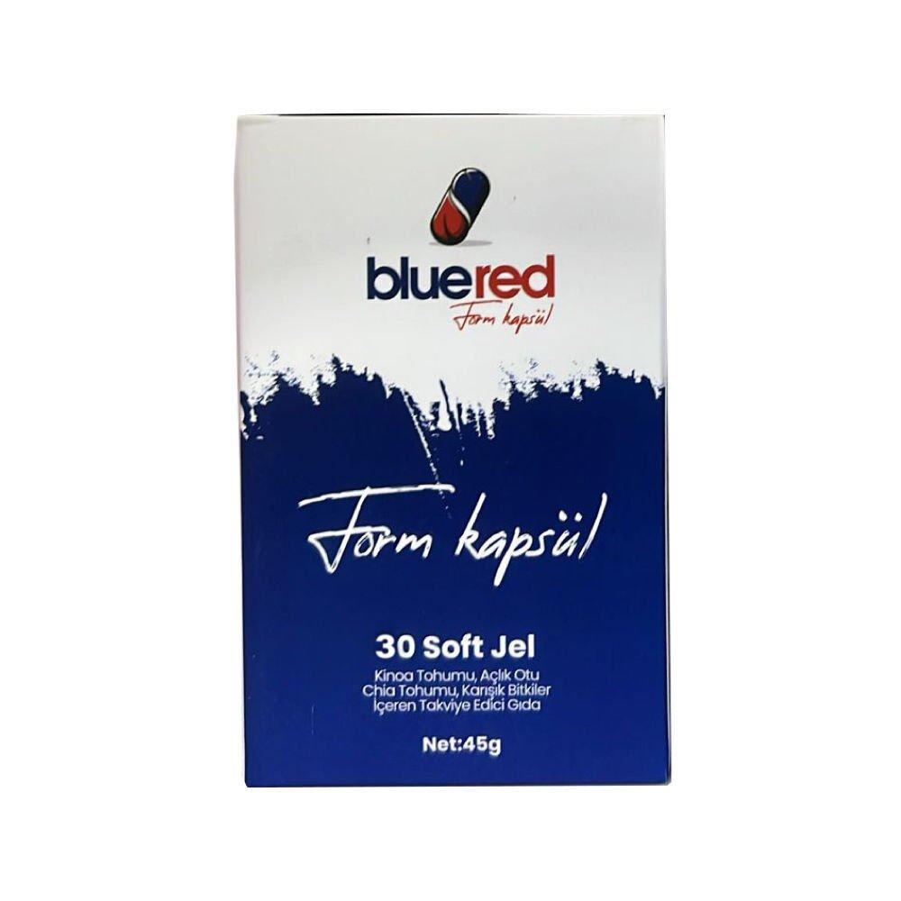 Bluered Kinoa Tohumu - Açlık Otu - Chia Tohumu İçeren Form Kapsül - 30 Softjel