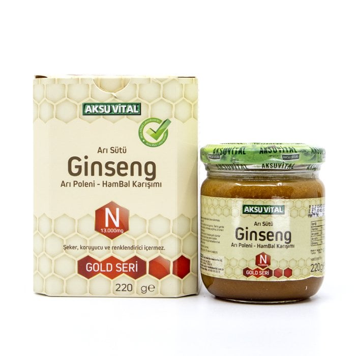 Aksu Vital Ginsengli Arı Sütü Bal Polen Karışımı (N) 220 gr - 13.000 Mg
