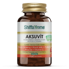 Aksuvit Red Ginseng-Arı Sütü-Polen-Propolis-Vitamin C İçeren Takviye Edici Gıda 80 Kapsül