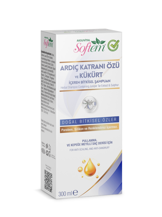 Softem Ardıç Katranı Özü ve Kükürt İçeren Bitkisel Şampuan 300 ml