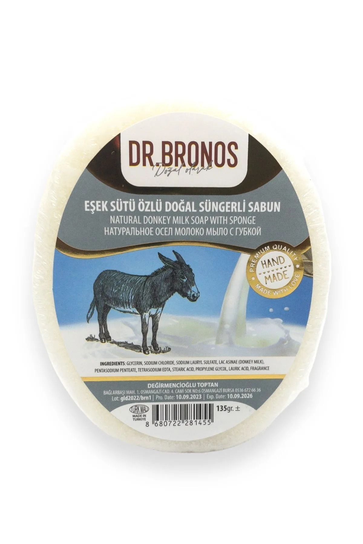 Dr. Bronos Eşek Sütü Özlü Süngerli Doğal Sabun 135 gr
